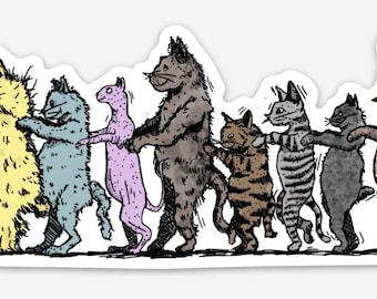 BellavanceInk: Cats In A Conga Line Vinyl Sticker
