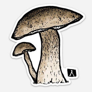 BellavanceInk: Porcini Mushroom Hand Drawn Vinyl Sticker Illustration