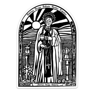 BellavanceInk: Saint Drogo Patron Saint of Coffee Makers/Roasters Illustration On A Vinyl Sticker
