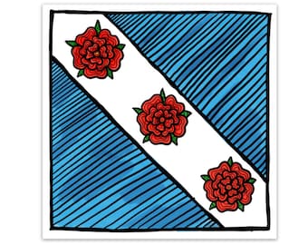BellavanceInk: Crozet Flag Vinyl Sticker Virginia Pen and Ink Illustration