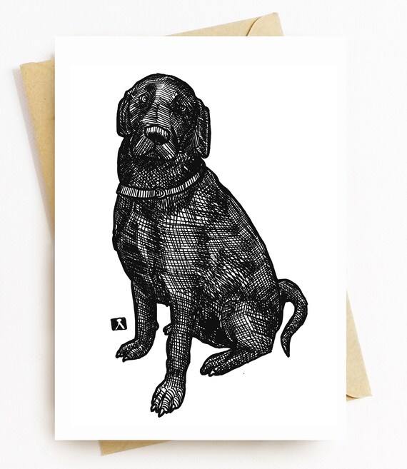 Bellavanceink: Greeting Card With Pen Ink Drawing of a Black