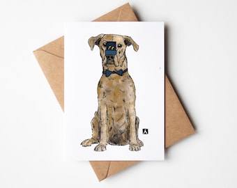 BellavanceInk: Wedding Congratulations Card With Dog Holding Wedding Rings  5 x 7 Inches