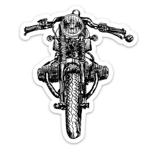 BellavanceInk: Vintage German Motorcycle R65 Cafe Racer Vinyl Sticker Illustration