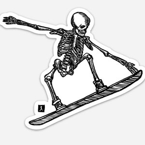 BellavanceInk: Naklejka winylowa Skeleton Snowboarding