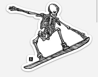 BellavanceInk: Skeleton Snow Boarding Vinyl Sticker
