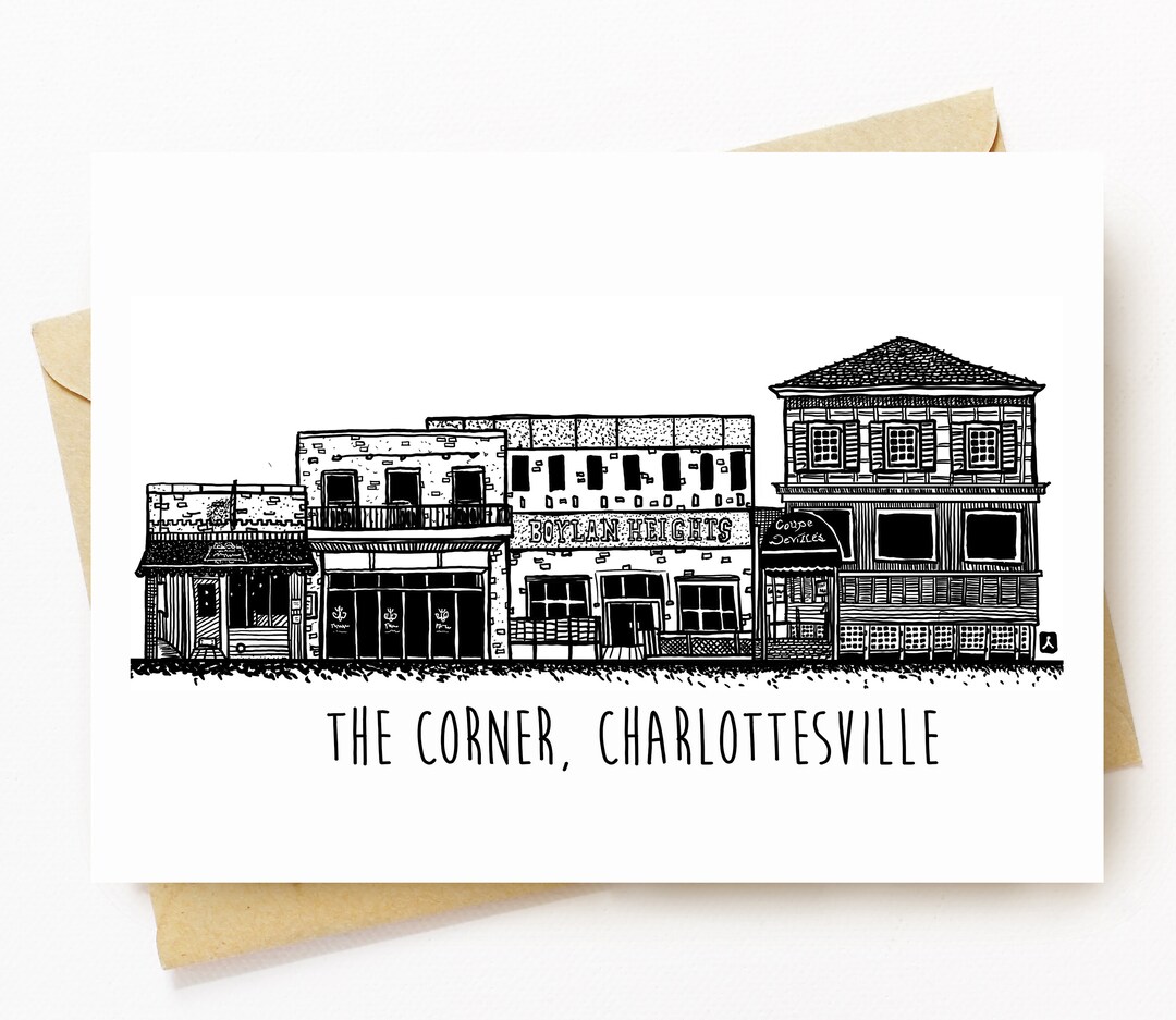 Bellavanceink Greeting Card of the Corner in Charlottesville Etsy