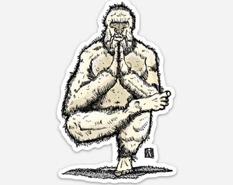 BellavanceInk: Yeti Doing Yoga Vinyl Sticker