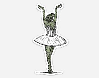 BellavanceInk: Toad Twirling In A Ballet Tutu Vinyl Sticker Illustration