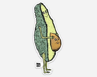 BellavanceInk: Pregnant Avocado Vinyl Sticker Hand Drawn Illustration