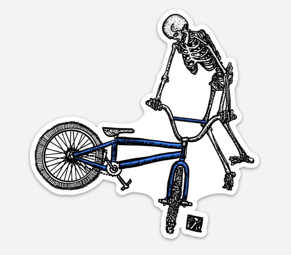 Bellavanceink: Skeleton Doing Free Style Tricks on Their Bike