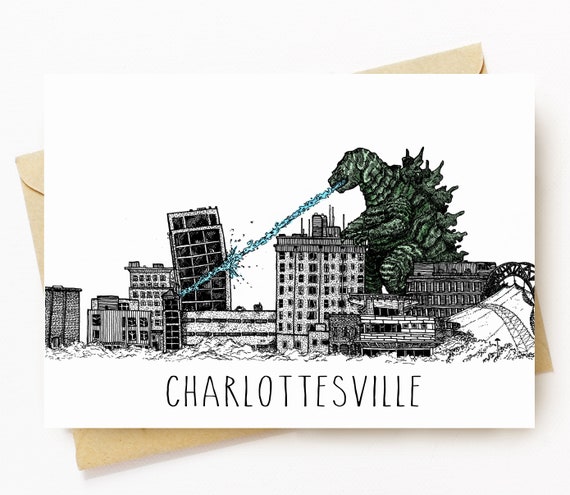 BellavanceInk Greeting Card With A Pen /& Ink Drawing Of Reid Supermarket Grocery In Charlottesville 5 x 7 Inches