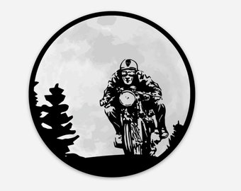 BellavanceInk : Autocollant moto en vinyle pour motards Cafe Racer Rider au clair de lune