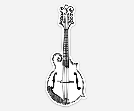 Bellavanceink: Pen and Ink Drawing of an F Style Mandolin Vinyl Sticker -  Etsy Canada