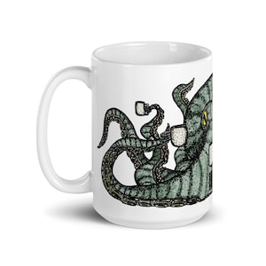 BellavanceInk: Octopus With Multiple Coffee Mugs Pen & Ink Watercolor Illustration On A Coffee Mug