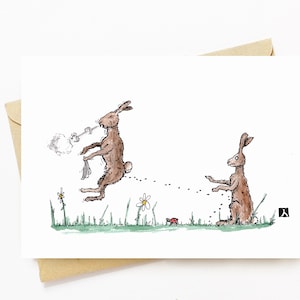 BellavanceInk: Get Well Card With Rabbit Dealing With Allergeies/Cold 5 x 7 Inches