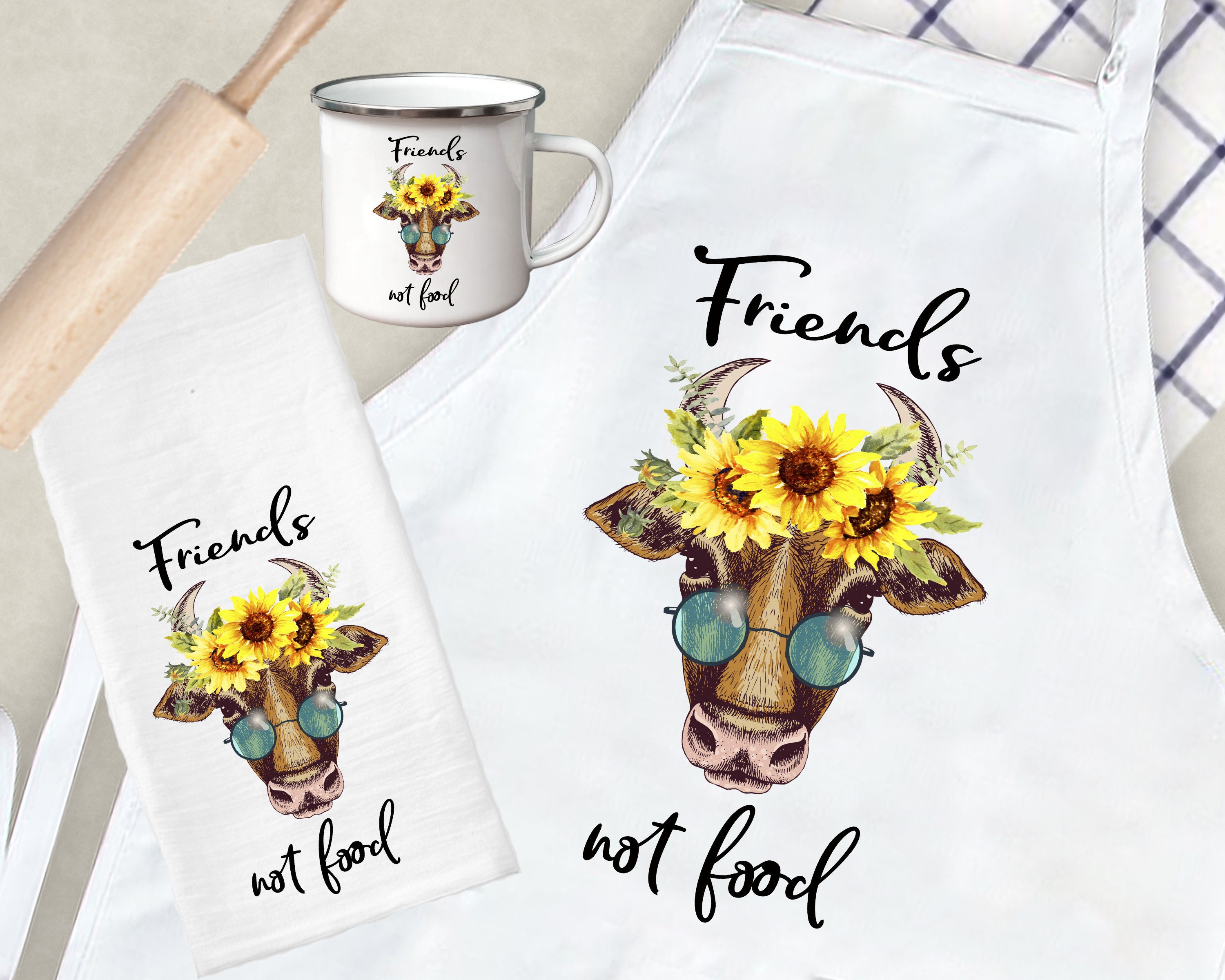 Friends Apron and Mugs Gift Set