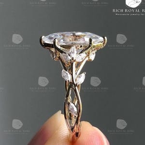 2.75 CT Floral Marquise Cut Moissanite Engagement Ring Vintage 14K Gold Moissanite Diamond Wedding Ring Nature Inspire Promise Ring For Wife
