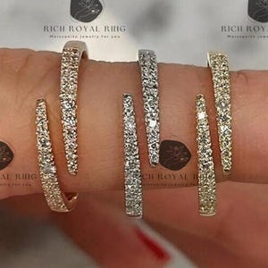 Open Wedding Band 14K Wrap Diamond Ring Spiral Solid Gold Ring Round Moissanite Wedding Band Open Diamond Ring Statement Stacking Band