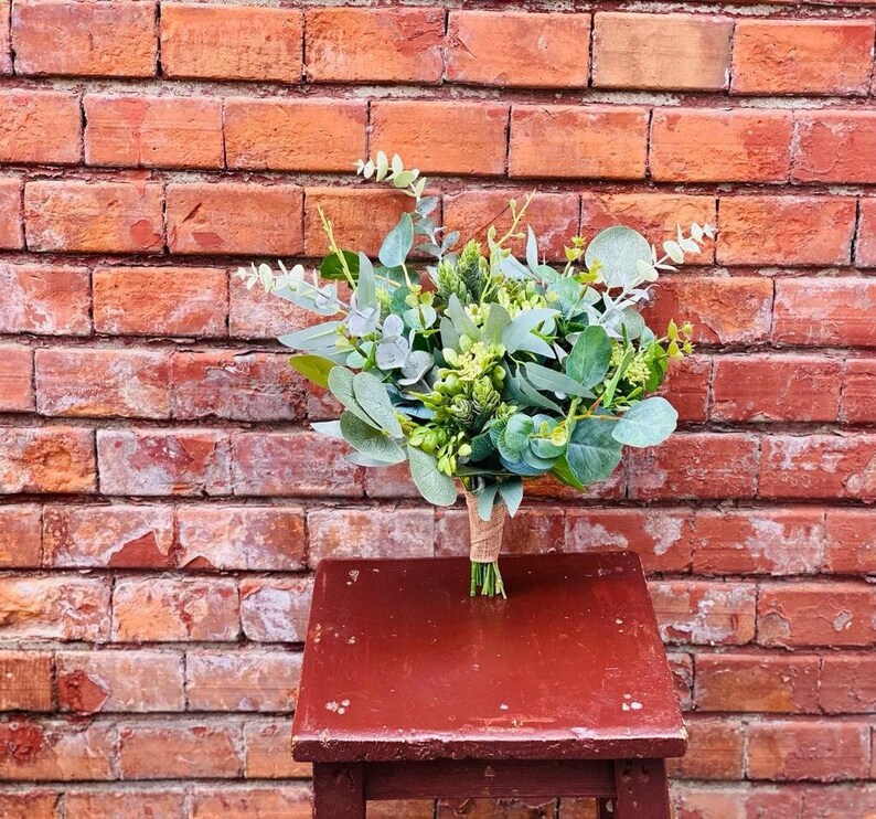 Eucalyptus Bridal Bouquet Greenery Bouquet Artificial Etsy