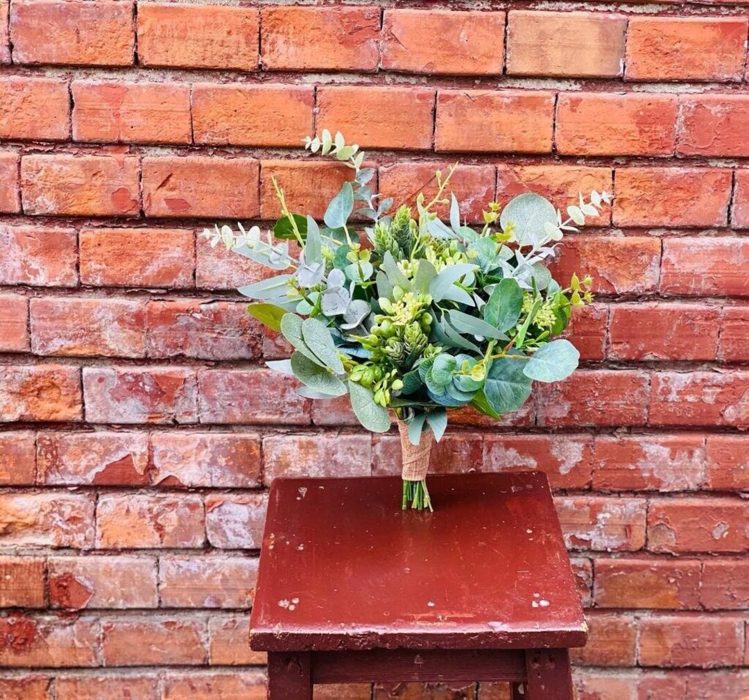 Eucalyptus Bridal Bouquet, Greenery Bouquet, Artificial Flowers Bridal ...