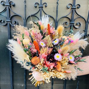 Dusty Pink Rust Bouquet, Neutral Bouquet, Dried Pampas Wedding, Boho ...