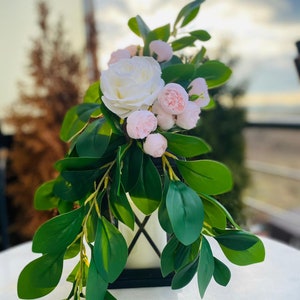 Rustikale Laterne Hochzeit Herzstück Dekor mit künstlichen Blumen Bild 8