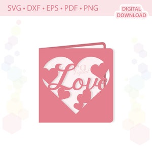 Love Card Valentine&#39;s Day Card Wedding Invitation template .svg .dxf .eps .pdf .png
