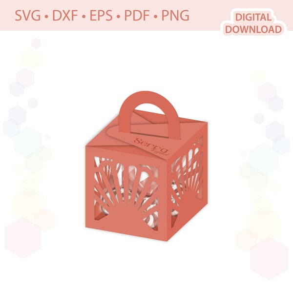 Seashell favor box template .svg .dxf .eps .pdf .png