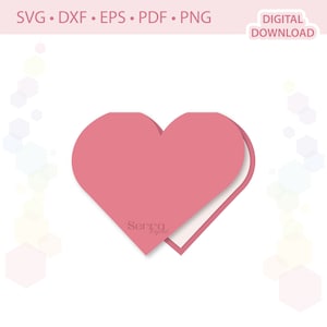 Plantilla de tarjeta en forma de corazón .svg .dxf .eps .pdf .png