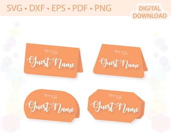 Hearts Place card Name card Guest name card template .svg .dxf .eps .pdf .png