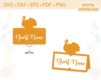 Turkey Place card Thanksgiving Place card template .svg .dxf .eps .pdf .png