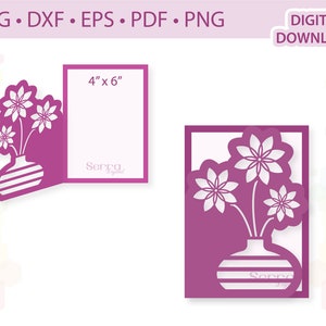 4&quot; x 6&quot; Bunch of flowers card template template .svg .dxf .eps .pdf .png