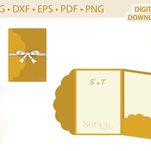 Gebogene Tri-fold Einladungsvorlage .svg .dxf .eps .pdf .png