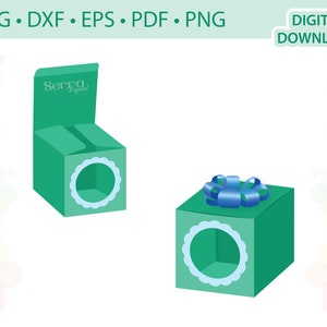Square box with circle window template .svg .dxf .eps .pdf .png