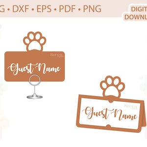 Paw Place card Dog Paws Place plantilla de tarjeta .svg .dxf .eps .pdf .png