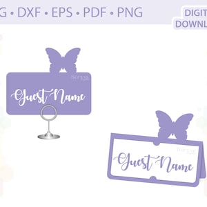 Butterfly Place card template .svg .dxf .eps .pdf .png