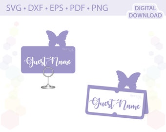 Butterfly Place card template .svg .dxf .eps .pdf .png