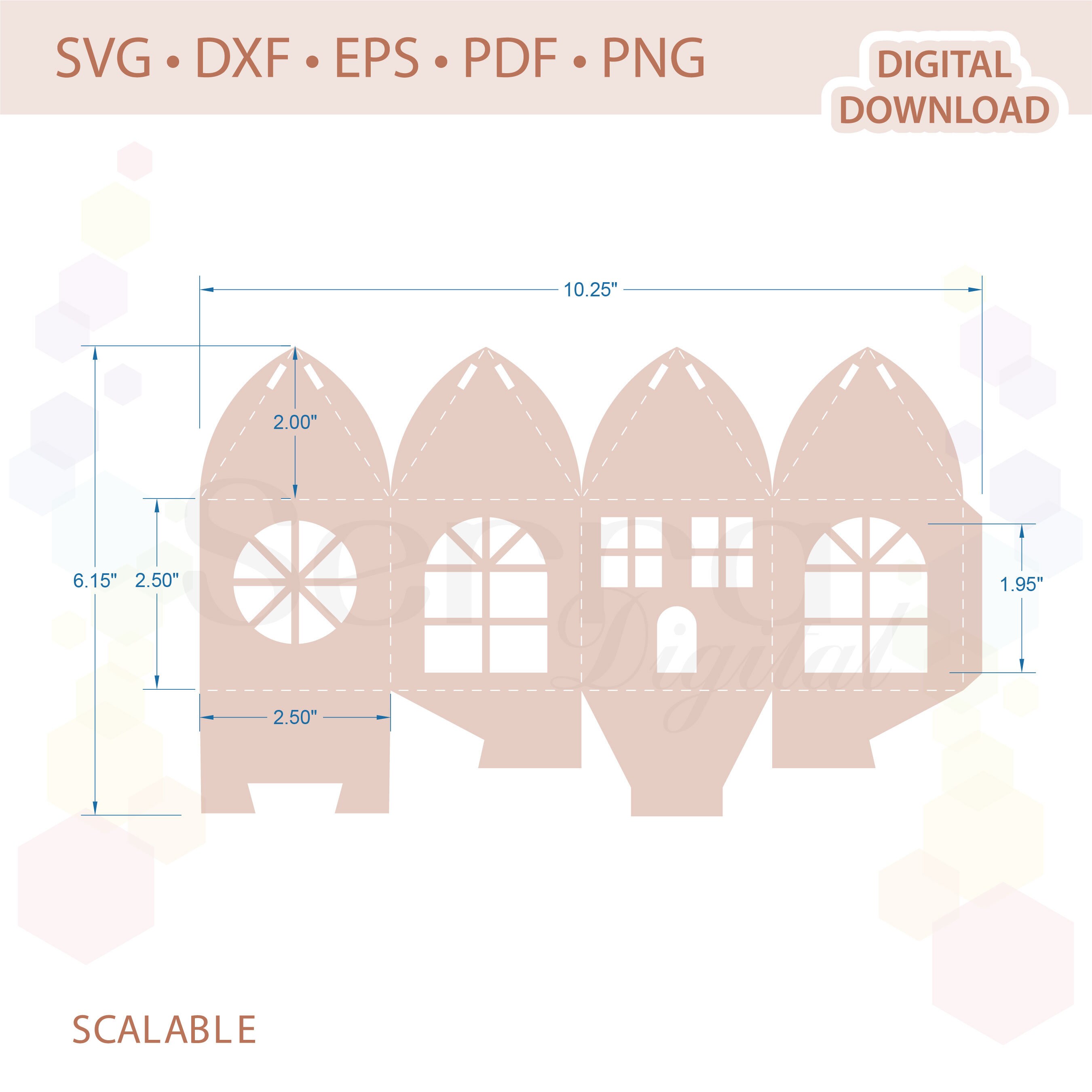 Housewarming Party Favor Box Template .svg .dxf .eps .pdf .png - Etsy