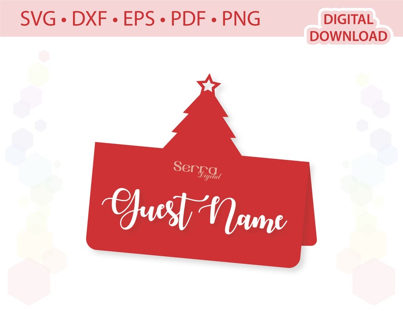 Christmas tree Place card Christmas Name card template .svg Etsy