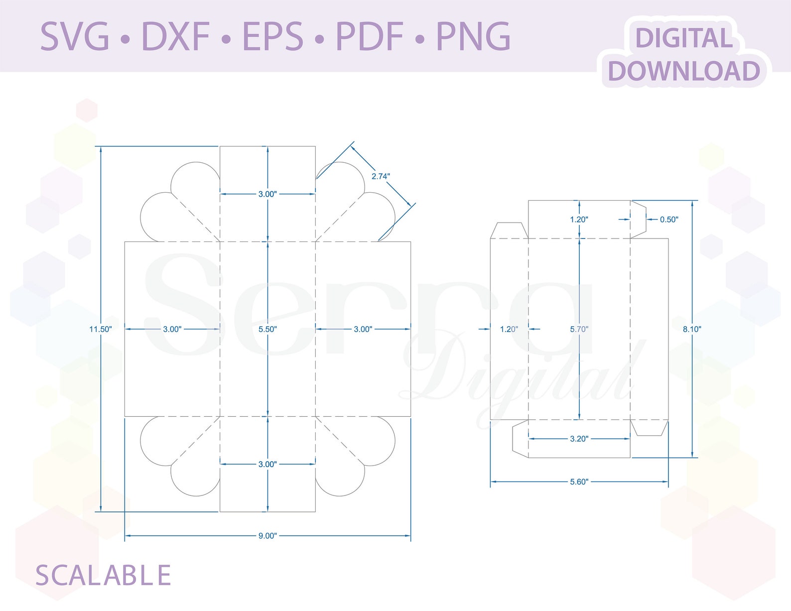Rectangular Explosion Box Templates .svg .dxf .eps .pdf .png | Etsy