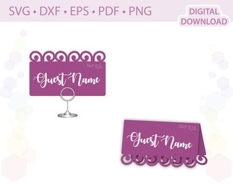 Wedding place name card template .svg .dxf .eps .pdf .png