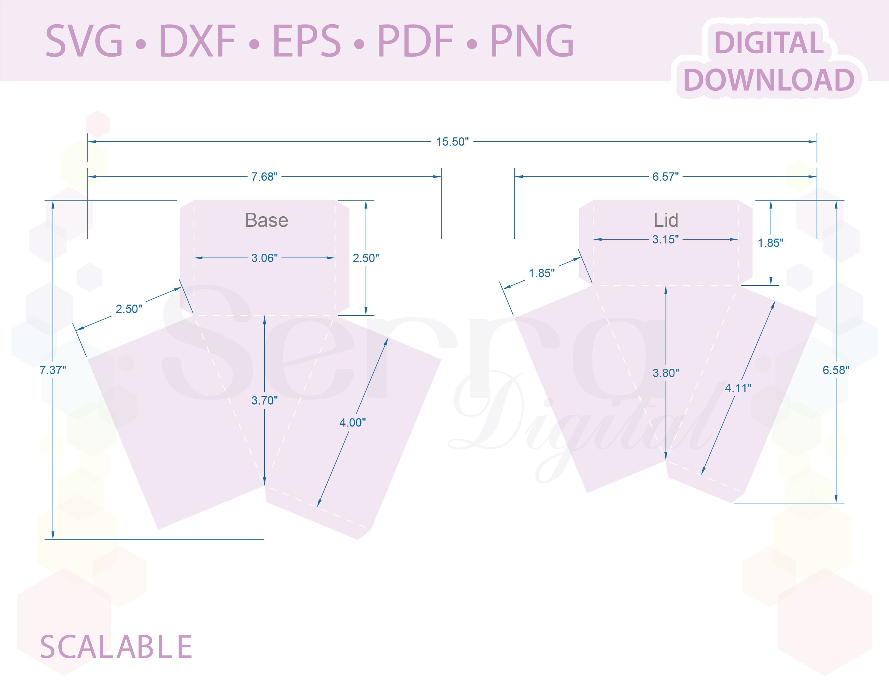 Cake Slice Box Template Favor Box Gift Box Cut File .svg .dxf - Etsy