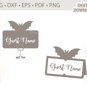 Karta z nazwą miejsca nietoperza Szablon karty z miejscem na Halloween w formacie .svg .dxf .eps .pdf .png