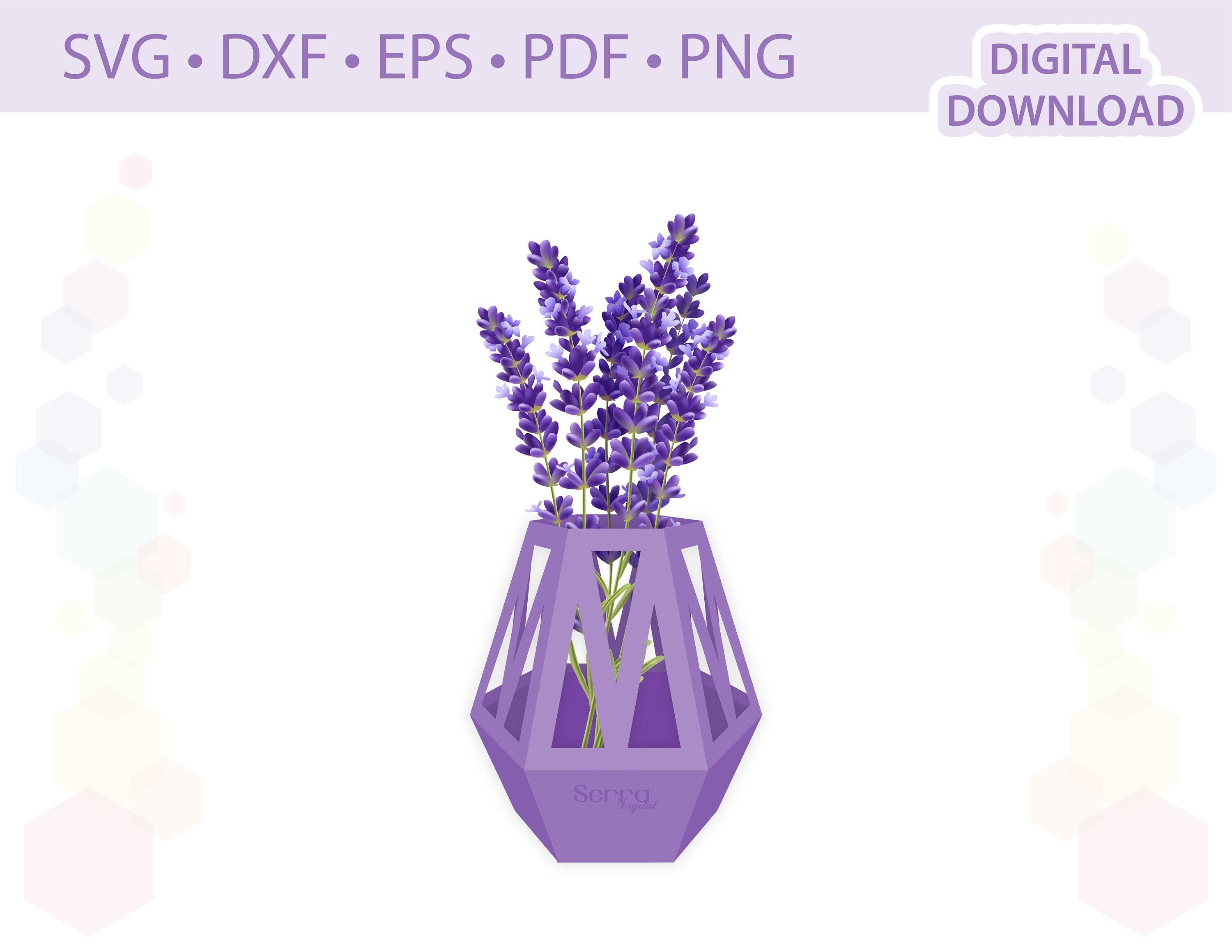 Download Paper Vase box Gift box template .svg .dxf .eps .pdf .png ...