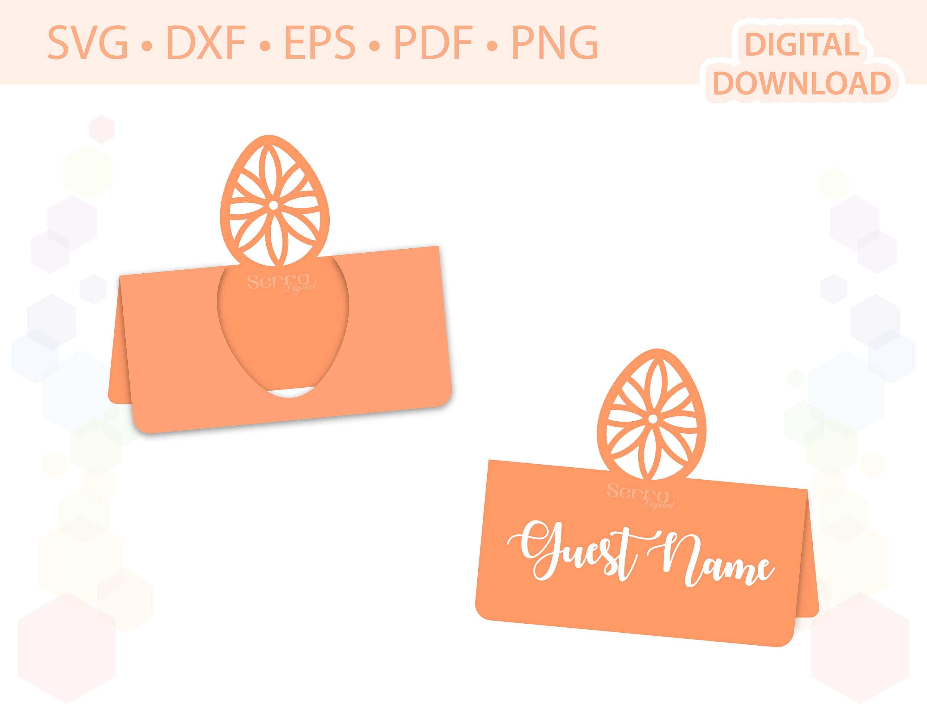 Easter Name Place Card Template .svg .dxf .eps .pdf .png Etsy