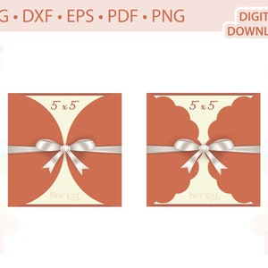 Plantilla de invitación de tarjeta plegable de 5" x 5" .svg .dxf .eps .pdf .png