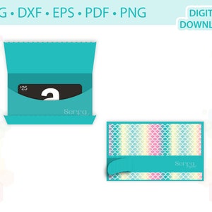 Mini Zipper Gift card holder template .svg .dxf .eps .pdf .png