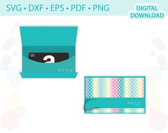 Mini Zipper Gift card holder template .svg .dxf .eps .pdf .png