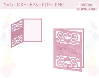 Ornate invitation card template .svg .dxf .eps .pdf .png