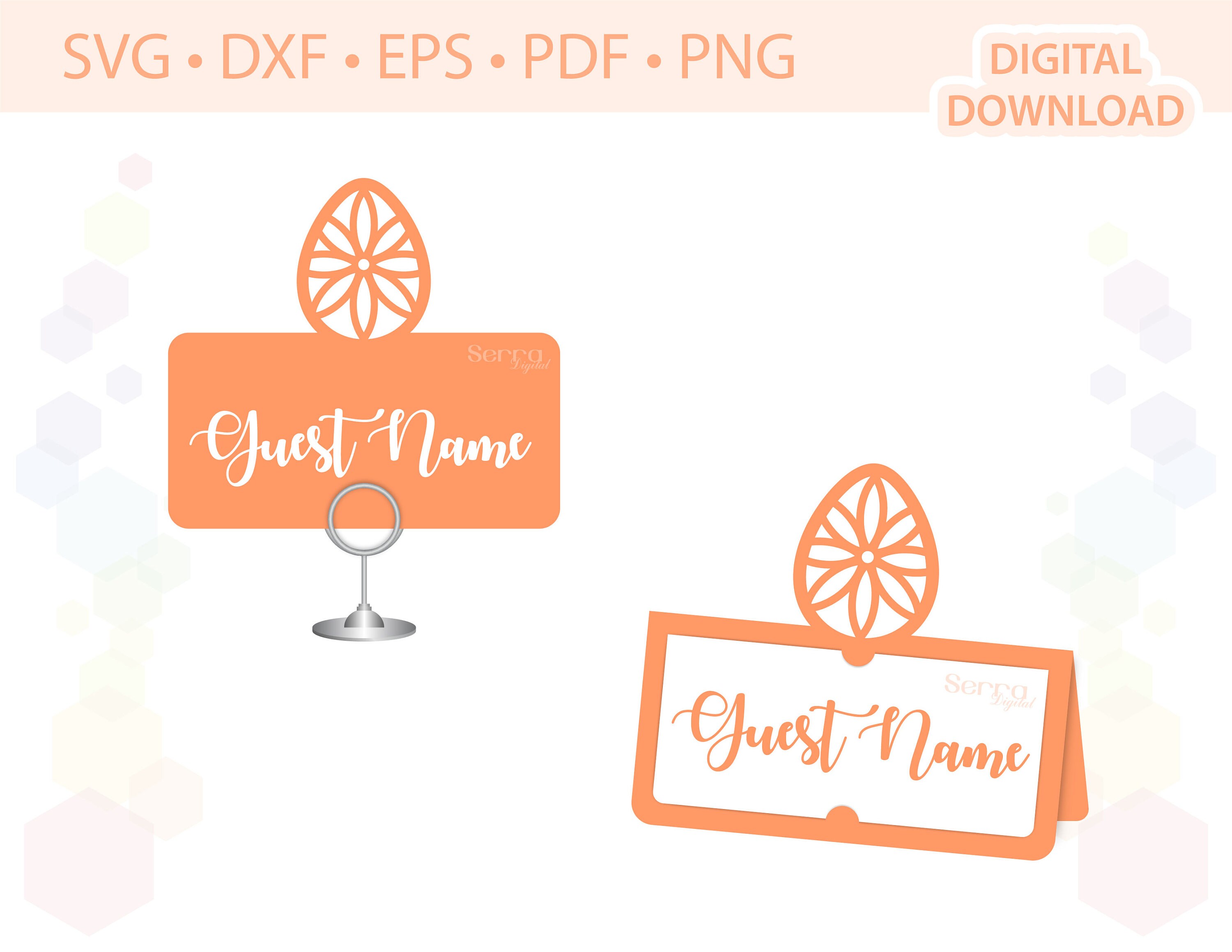 Easter Name Place Card Template .svg .dxf .eps .pdf .png | Etsy